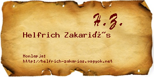 Helfrich Zakariás névjegykártya
